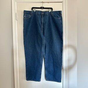 Vintage Carhartt Men’s Big-Tall Flannel Lined Dark Wash Blue Jeans Size 50 X 32